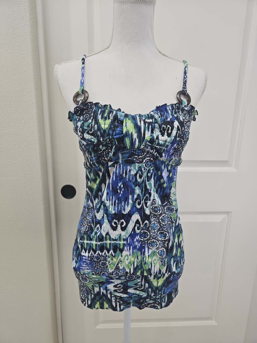 Women's Watercolor Design Print Smock Tank-Top